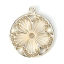 Picture of Zinc Based Alloy Thread Wrapped Charms Plum Blossom KC Gold Plated Creamy-White 29mm x 25mm, 5 PCs