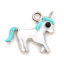 Picture of Zinc Based Alloy Charms Horse Animal Silver Tone White Enamel 16mm( 5/8") x 14mm( 4/8"), 10 PCs