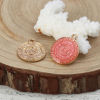Picture of Zinc Based Alloy Charms Round Disc Gold Plated Pink Constellation Enamel 23mm( 7/8") x 19mm( 6/8"), 10 PCs