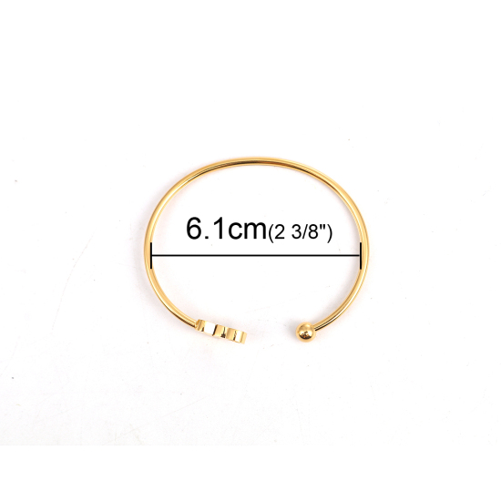 Imagen de 304 Acero Inoxidable Abierta Cuff Brazaletes Pulseras Chapado en Oro Elefante 17.5cm longitud, 1 Unidad