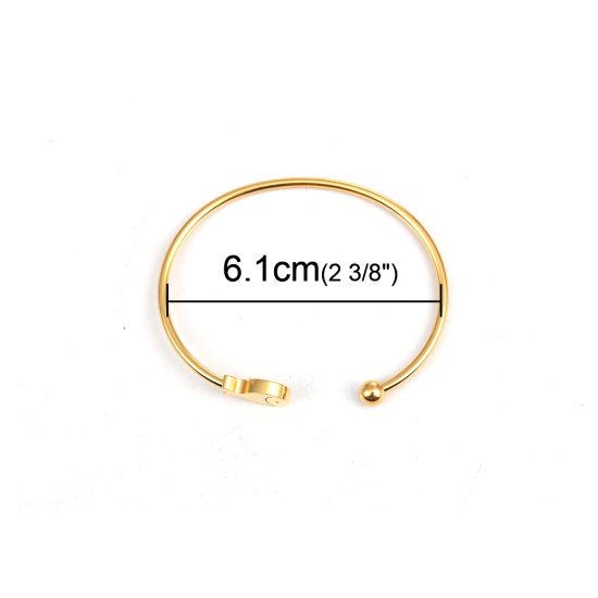Imagen de 304 Acero Inoxidable Abierta Cuff Brazaletes Pulseras Chapado en Oro Pez 17.7cm longitud, 1 Unidad