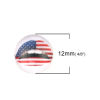 Picture of Glass Dome Seals Cabochon Round Flatback Multicolor Flag Of The United States Lip Pattern 12mm( 4/8") Dia, 20 PCs