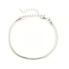 Imagen de Cobre Estilo Europeo Cadena Serpiente Encanto Pulseras Argentado 21cm longitud, 2 Unidades