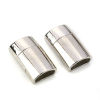 Imagen de Corchetes Magnéticos Rectángulo de Tono de Plata (Ajusta 12mm x5.5mm Cuerda) 24mm x 15mm, 3 Juegos