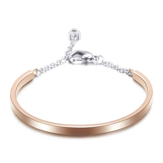 Immagine di 316L Acciaio inossidabile Braccialetto Oro Rosa 6cm Dia, 1 Pz
