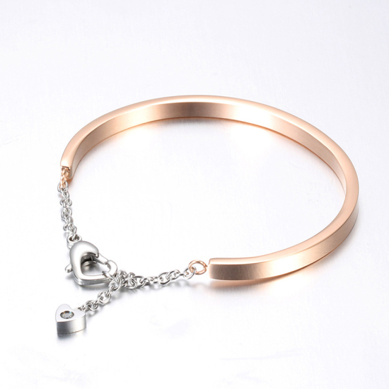 Immagine di 316L Acciaio inossidabile Braccialetto Oro Rosa 6cm Dia, 1 Pz