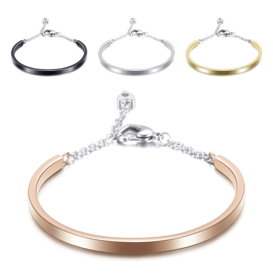 Immagine di 316L Acciaio inossidabile Braccialetto Oro Rosa 6cm Dia, 1 Pz
