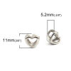 Picture of 304 Stainless Steel Casting Beads Heart Silver Tone 11mm x 10mm, Hole: Approx 5.2mm, 2 PCs