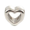 Picture of 304 Stainless Steel Casting Beads Heart Silver Tone 11mm x 10mm, Hole: Approx 5.2mm, 2 PCs