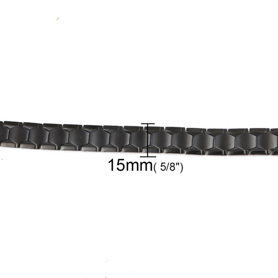 Imagen de 316L Acero Inoxidable Pulseras Negro 22cm longitud, 1 Unidad” 