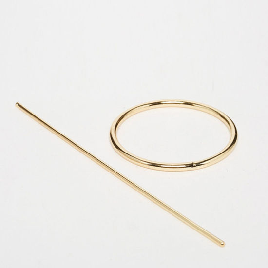 Picture of Hairpins Gold Plated Circle Ring 12.5cm(4 7/8") long, 5cm Dia., 1 Set