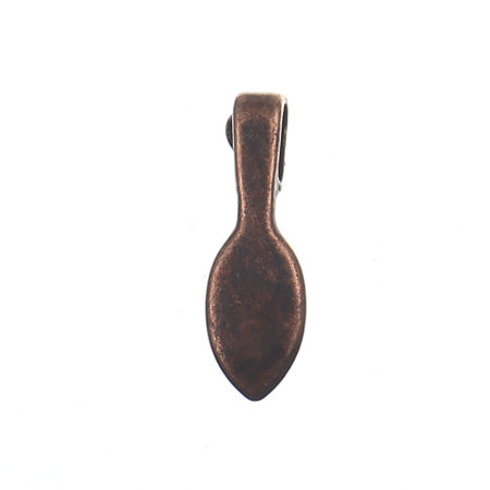 Zinc Based Alloy Glue On Bails Leaf Antique Copper 21mm x 7mm, 100 PCs