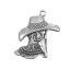 Imagen de Zamak Colgantes Sombrero Plata Antigua 32mm x 29mm, 5 Unidades