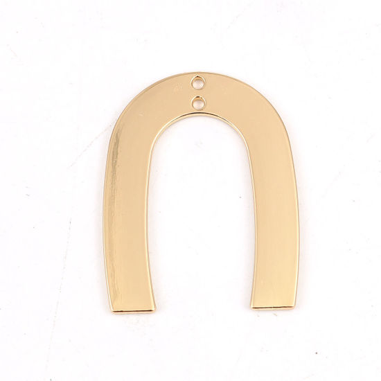 Picture of Zinc Based Alloy Pendants U-shaped Gold Plated 35mm(1 3/8") x 27mm(1 1/8"), 10 PCs