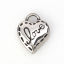 Image de Breloques en 304 Acier Inoxydable Coulée Cœur Argent Vieilli Gravé Mots" LOVE " 14mm x 11mm , 2 Pcs