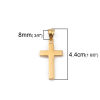 Bild von 316L Edelstahl Religiös Anhänger Kreuz 18K Gold plattiert 44mm x 20mm, 1 Stück