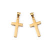 Bild von 316L Edelstahl Religiös Anhänger Kreuz 18K Gold plattiert 44mm x 20mm, 1 Stück