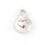 Picture of 316L Stainless Steel Charms Round Disc Silver Tone Heart 11mm( 3/8") x 8mm( 3/8"), 1 Piece”