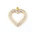 Immagine di 316L Acciaio inossidabile San Valentino Charms Cuore Placcato Oro 18K Trasparente Strass 21mm x 20mm, 1 Pz