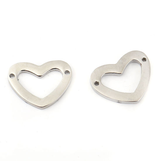 Immagine di 316L Acciaio Inossidabile Connettore Cuore Tono Argento 18mm x 14mm, 1 Pz” 