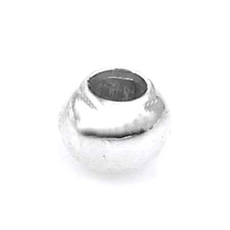 Brass Seed Beads Round Silver Plated About 2mm( 1/8") Dia, Hole: Approx 0.8mm, 300 PCs