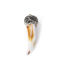 Picture of Resin Boho Chic Pendants Horn-shaped White Brown Micro Pave Clear Rhinestone 6cm x2cm(2 3/8" x 6/8") - 5.8cm x1.9cm(2 2/8" x 6/8"), 1 Piece