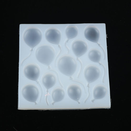 Bild von Silikon Gießform Quadrat Weiß Luftballon Ballon 98mm x 96mm, 1 Stück