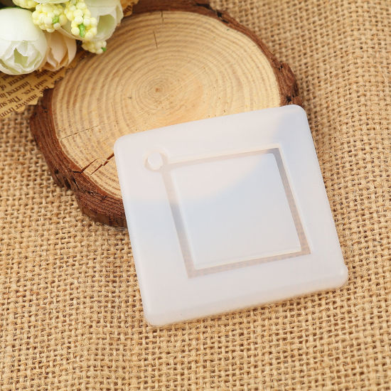 Image de Moule en Silicone Carré Semi-Transparent Losanges 57mm x 57mm, 1 Pièce