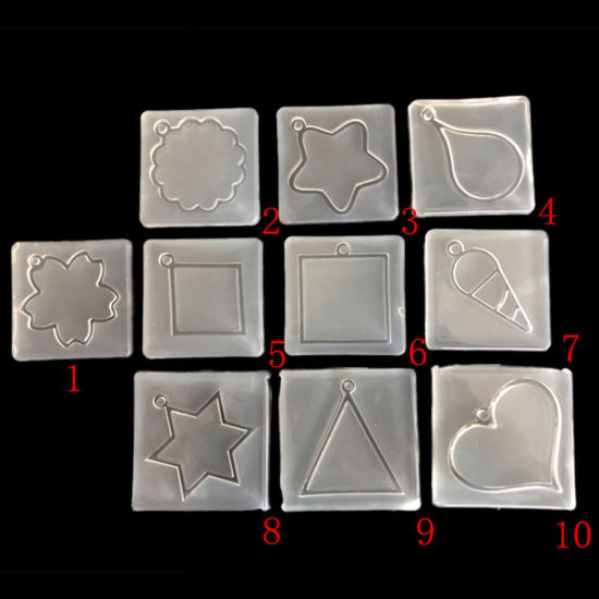 Image de Moule en Silicone Carré Semi-Transparent Losanges 57mm x 57mm, 1 Pièce
