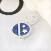 Picture of Sterling Silver Charms Silver Planet Pentagram Star Blue Enamel 14mm( 4/8") x 8mm( 3/8"), 1 Piece