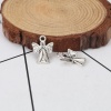 Picture of Zinc Based Alloy Charms Angel Antique Silver Color 19mm( 6/8") x 14mm( 4/8"), 50 PCs