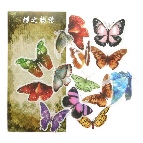 Picture of Paper DIY Scrapbook Deco Stickers Mixed Butterfly Animal 6cm x5.5cm(2 3/8" x2 1/8") - 3cm x3cm(1 1/8" x1 1/8"), 1 Packet ( 60 PCs/Packet)