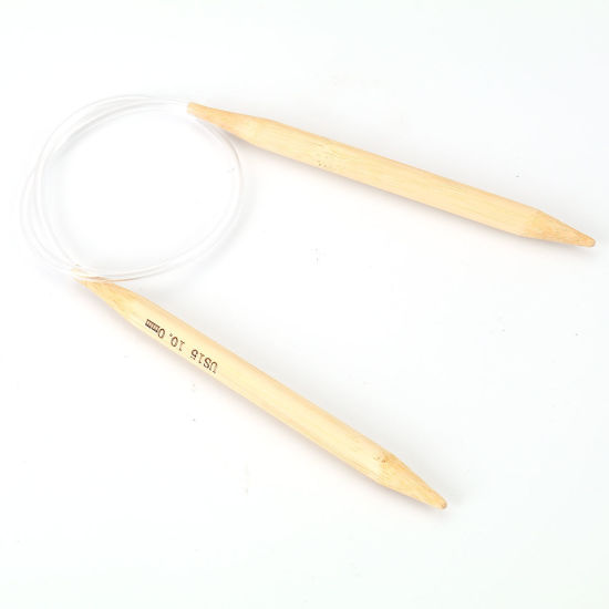 Picture of 10mm Bamboo Circular Knitting Needles Natural 60cm(23 5/8") long, 2 Pairs