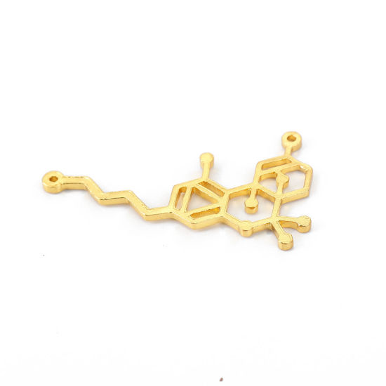Immagine di Lega di Zinco Molecolare Chimica Scienza Connettore Accessori THC Oro Placcato 50mm x 28mm, 10 Pz