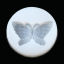 Image de Moule en Silicone Rond Blanc Papillons 5.9cm Dia., 1 Pièce