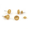 Picture of Zinc Based Alloy Ear Post Stud Earrings Findings Button Matt Gold 8mm, Post/ Wire Size: (21 gauge), 6 PCs