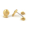 Picture of Zinc Based Alloy Ear Post Stud Earrings Findings Fish Animal Matt Gold 10mm x 8mm, Post/ Wire Size: (21 gauge), 6 PCs
