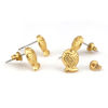 Picture of Zinc Based Alloy Ear Post Stud Earrings Findings Fish Animal Matt Gold 10mm x 8mm, Post/ Wire Size: (21 gauge), 6 PCs