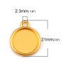 Bild von Zinklegierung Charms Rund Vergoldet Cabochon Fassung (für 14mm D.) 21mm x 17mm, 5 Stück