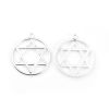 Picture of Zinc Based Alloy Religious Jewelry Star Of David Pendants Round Silver Plated 39mm(1 4/8") x 34mm(1 3/8"), 10 PCs