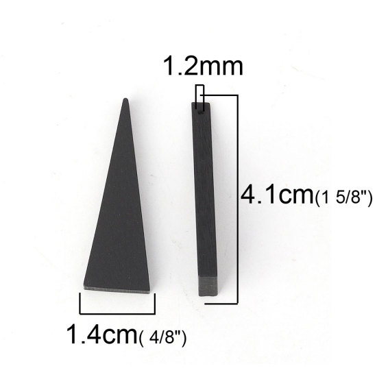 Picture of Natural Wood Spacer Beads Triangle Black 41mm x 14mm, Hole: Approx 1.2mm, 30 PCs