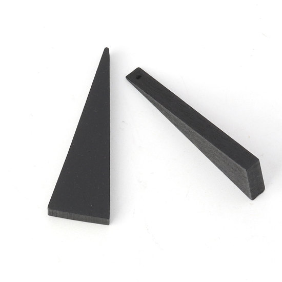 Picture of Natural Wood Spacer Beads Triangle Black 41mm x 14mm, Hole: Approx 1.2mm, 30 PCs