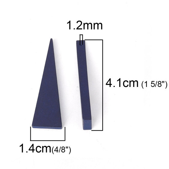 Image de Perles en Bois Naturel Triangle Bleu Violet 41mm x 14mm, Trou: env. 1.2mm, 30 Pcs