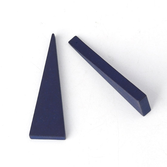 Image de Perles en Bois Naturel Triangle Bleu Violet 41mm x 14mm, Trou: env. 1.2mm, 30 Pcs