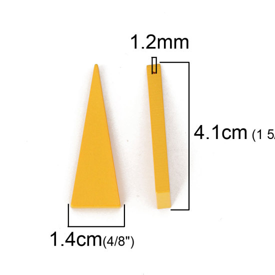 Bild von Natürliches Holz Perlen Dreieck Gelb ca. 41mm x 14mm, Loch:ca. 1.2mm, 30 Stück