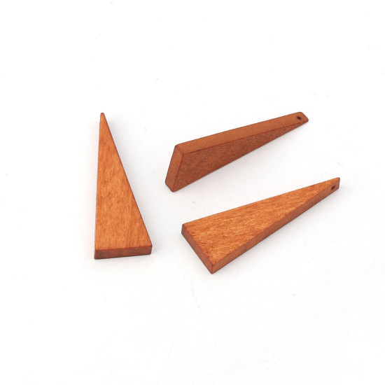 Picture of Natural Wood Spacer Beads Triangle Brown 41mm x 14mm, Hole: Approx 1.2mm, 30 PCs