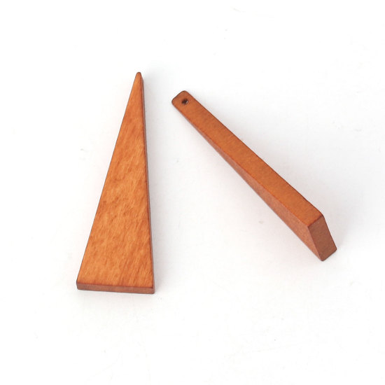 Picture of Natural Wood Spacer Beads Triangle Brown 41mm x 14mm, Hole: Approx 1.2mm, 30 PCs