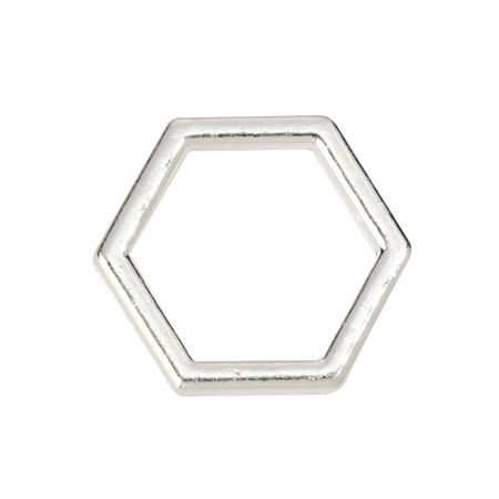 Picture of Zinc Based Alloy Connectors Honeycomb Silver Plated 12mm x 10mm, 200 PCs
