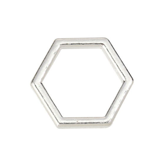 Picture of Zinc Based Alloy Connectors Honeycomb Silver Plated 12mm x 10mm, 200 PCs