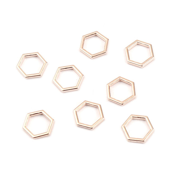Picture of Zinc Based Alloy Connectors Honeycomb Rose Gold 12mm x 10mm, 200 PCs